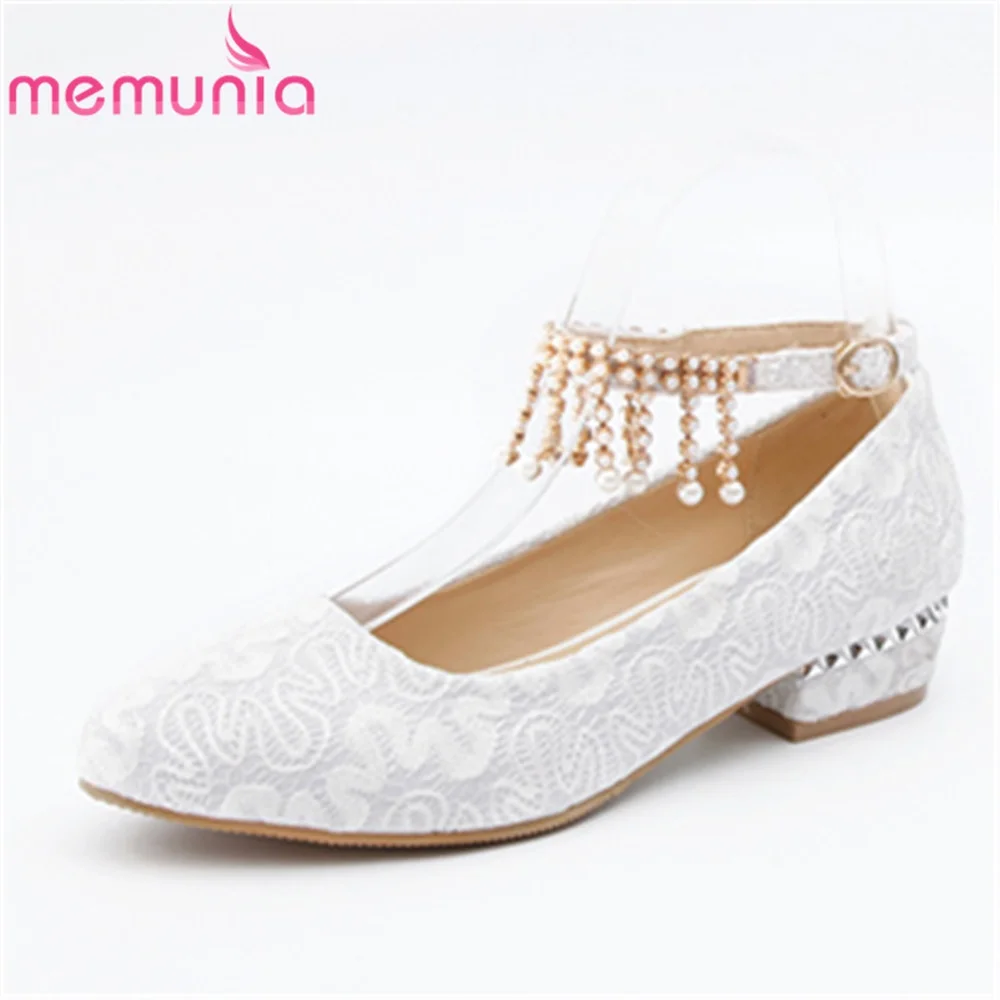 

MEMUNIA high heels shoes women pumps bridal shoes spring autumn comfortable new arrive round toe elegant dance shoes