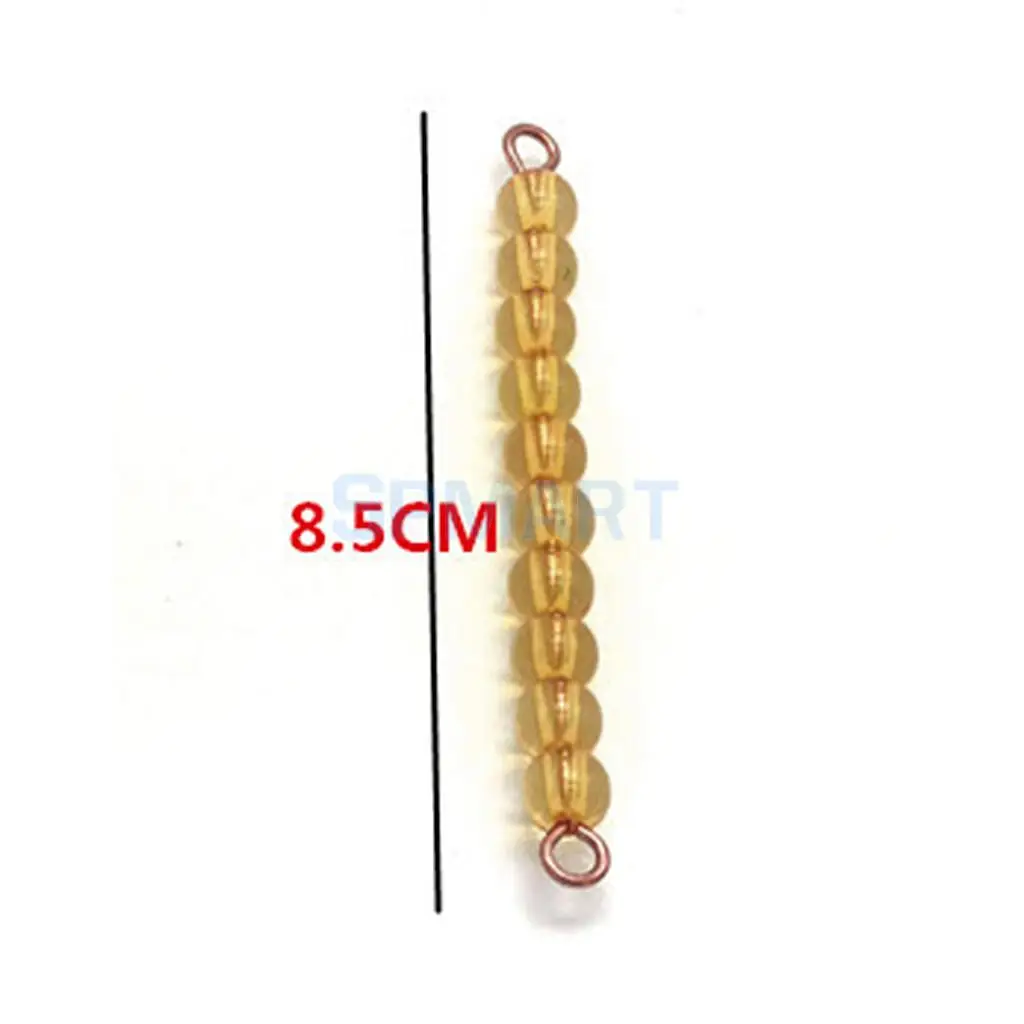 Montessori 20pcs of Ten Beads Bars Kids Decimal System Learning Maths Toy