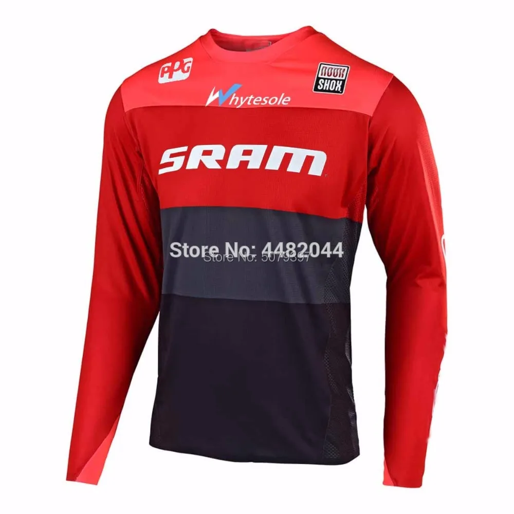 motocross Jeresy spexcel mtb Downhill Jersey Offroad long motorcycle long moto Racing Cycling Jersey hombre longT-shirt - Цвет: Красный