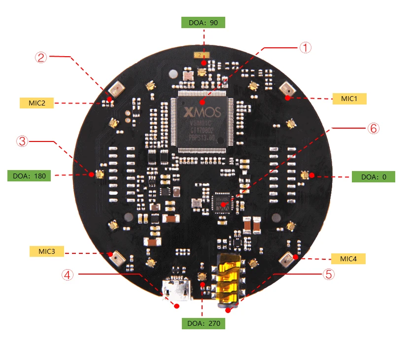 Respeaker Mic массив V2.0 дальнее поле с 7 PDM микрофонами, расширитель голоса, интеллектуальная Плата развития голоса, DIY Maker