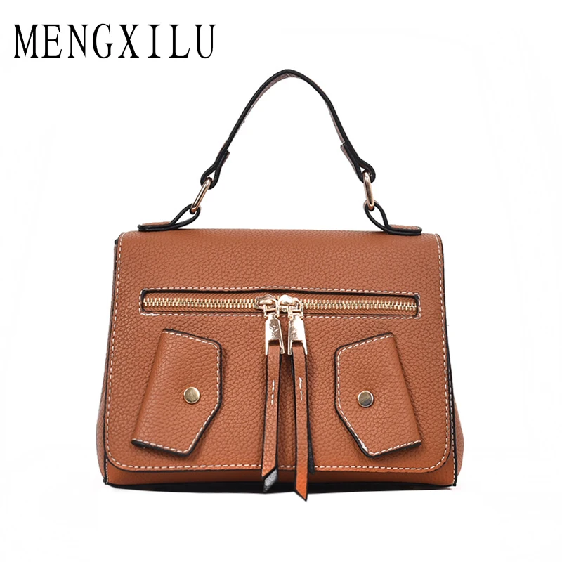 

MENGXILU Ladies PU Leather Handbags Clothing Casual Tote Bags Luxury Designer Jacket Tote High Quality Large Women Messenger Bag