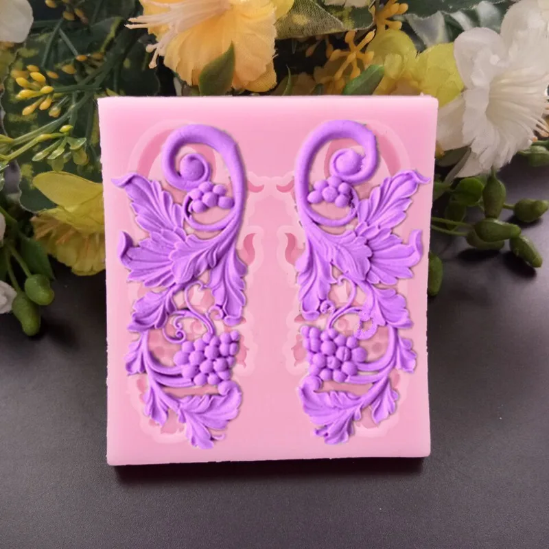 DIY Silicone Fondant Mold Silicone European Relief Flower leaf border