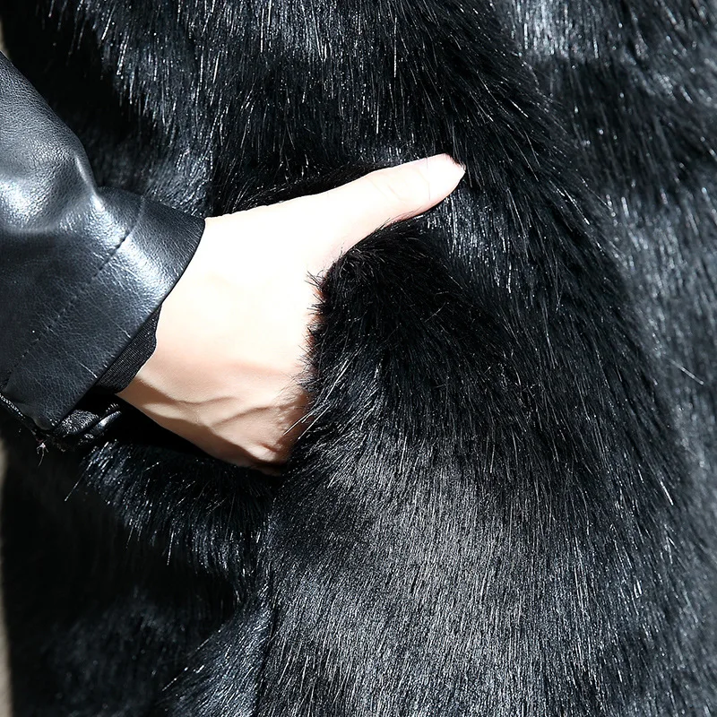 Новинка S-6XL зимний черный белый жилет из искусственного меха норки для женщин с круглым вырезом размера плюс пальто из искусственного меха мода 4XL 5XL 6XL