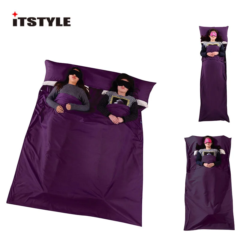

ITSTYLE Separator Sleeping Bag Liner Single Double Ultra-Light Portable Camping Travel Hotel Envelope Bags