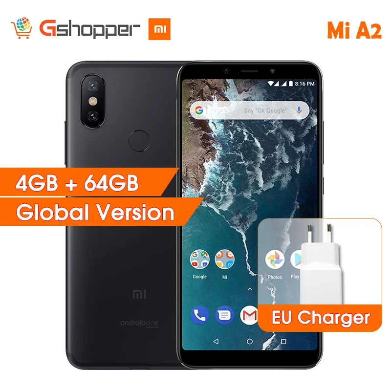 

Global Version Xiaomi Mi A2 Snapdragon 660 Octa Core 4GB 64GB 5.99" 18:9 Full Screen 20MP Front Camera Smartphone Android One CE