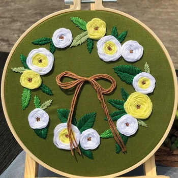 

3d Embroidery Novice Handmade Creative Diy Flowers European Materials Include Tutorials