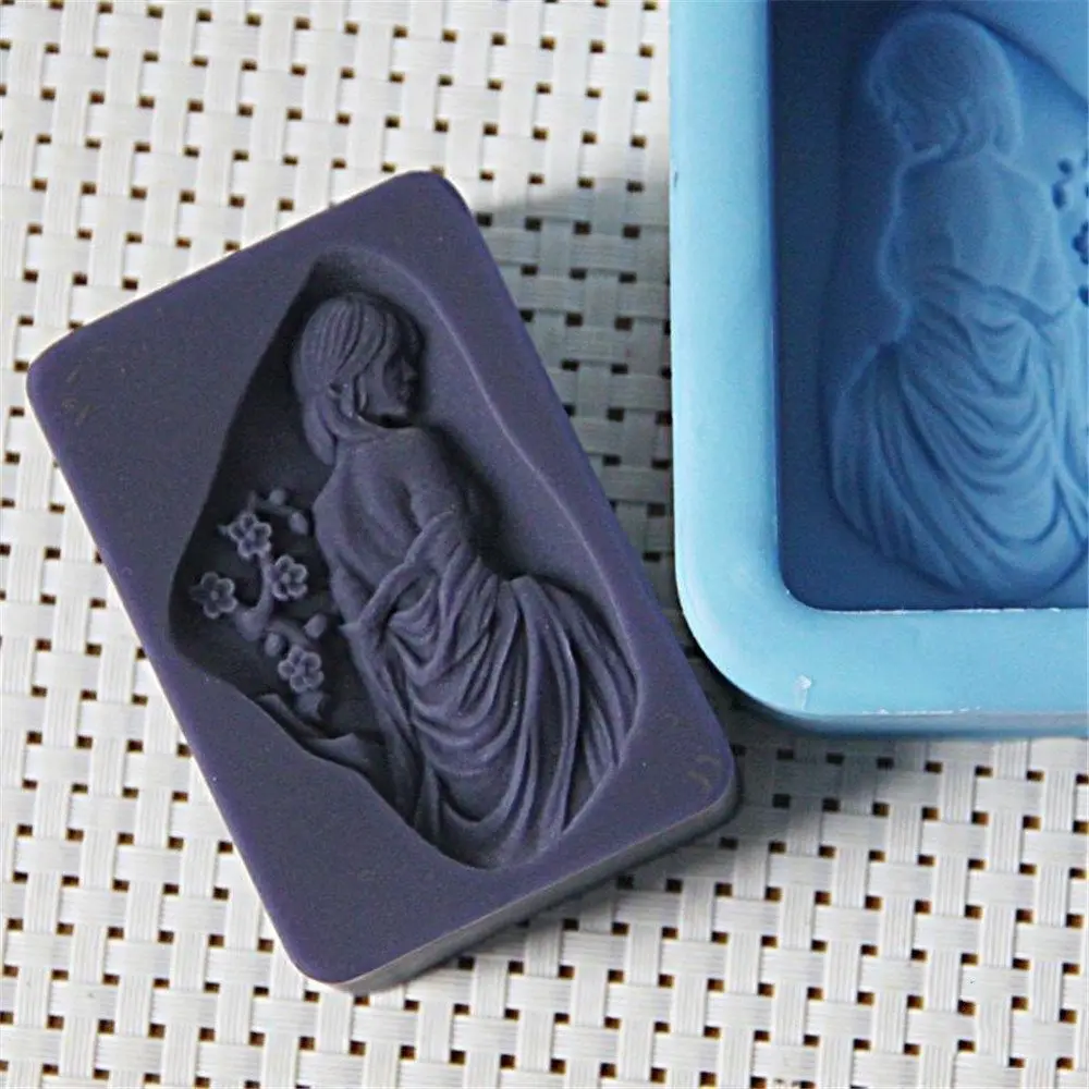 Grainrain-Silicone-Soap-Mold-Girl-Shaped-DIY-Craft-Handmade-Soap-Mould