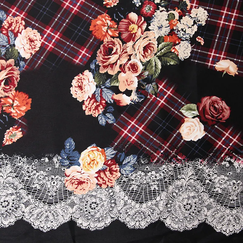 FOLWER vintage fabric WITH lace Retro style Calico Printed cotton for DIY Bag 1 order=50cm*140cm | Дом и сад
