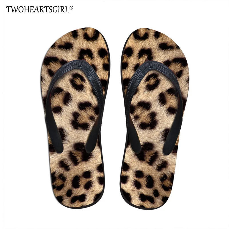 Twoheartsgirl леопардовый дизайн для мужчин прохладный летний стиль флип-флоп повседневные сандалии на плоской подошве обувь для мальчиков