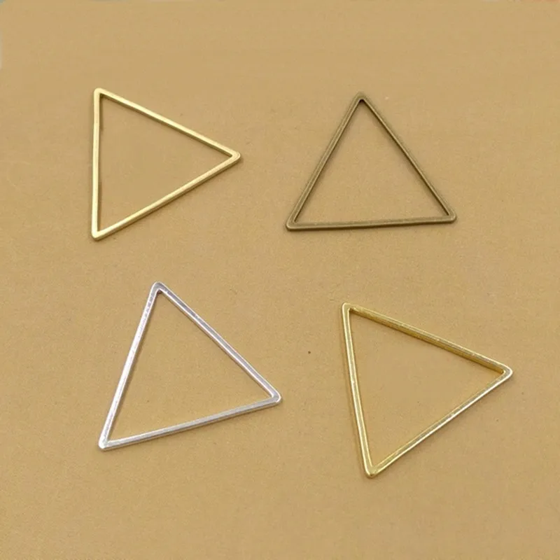 

SEA MEW 24mm Copper Material Triangle Circle Connectors 4 Colors Plated Earrings Jewelry Accessories