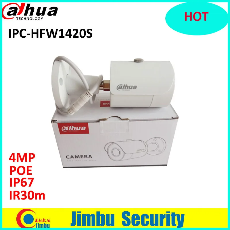 

DAHUA 4MP IP camera Original IPC-HFW1420S upgrade from IPC-HFW1320S Bullet IR 30M Waterproof full HD POE CCTV Network camera