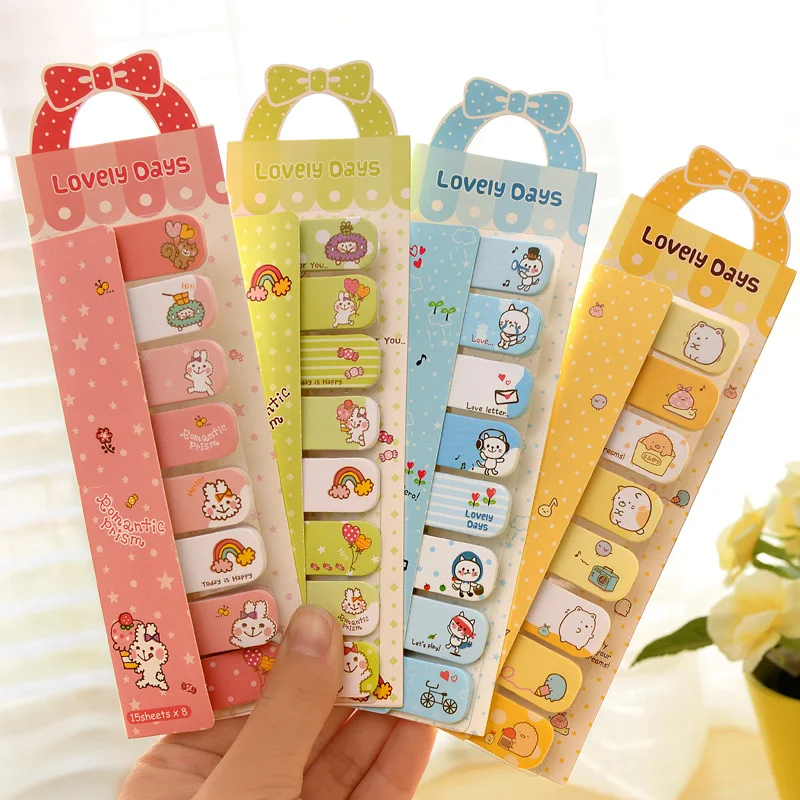 

6 pcs Sweet bowknot memo pad Lovely days Decorative Stick marker sticker Kawaii stationery office supplies School supplies A6530