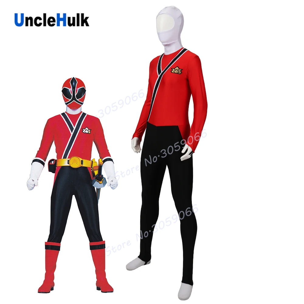 Самурай Сентай шинкен Красный Рейнджер спандекс Зентаи костюм UncleHulk|zentai costumes|lycra