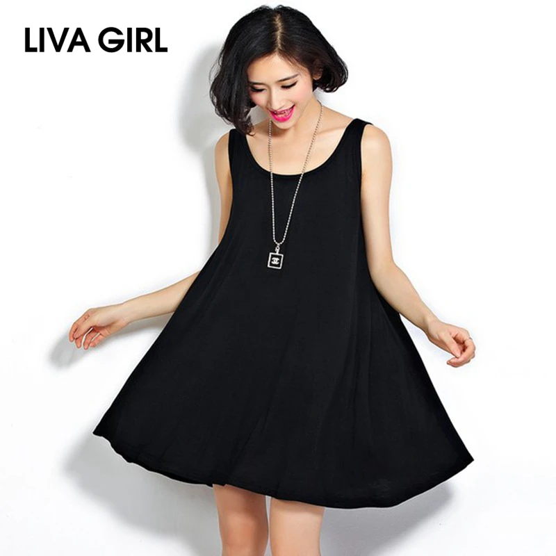 Buy Cheap LIVA GIRL Clothing for Women's Dresses Big Sizes Summer Dress 2017 Plus Size Dresses 4xl 5xl 6xl Black Tank Vestido De Festa