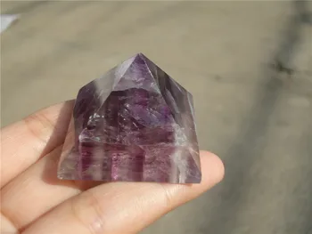 

70g NATURAL COLORFUL FLUORITE CRYSTAL Pyramid CUT Polished PA1002