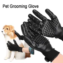 Перчатки для ухода за домашними животными гребень для кошек собак Чистящая перчатка щетка расческа черная резина пять пальцев Deshedding массаж для Купания перчатка для домашних животных