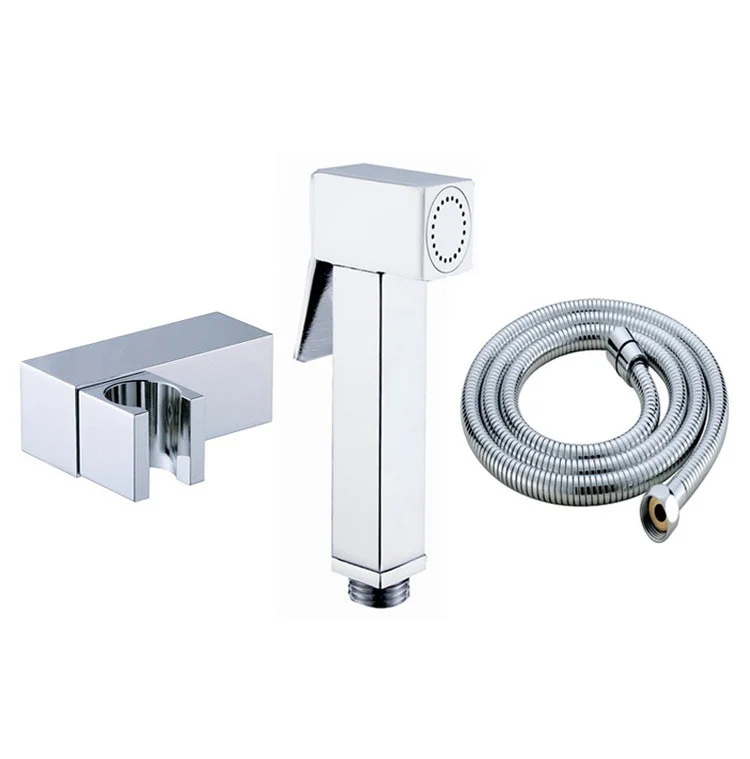wall mounted Toilet Square Bidet Spray Douche Shattaf Shower Kit with