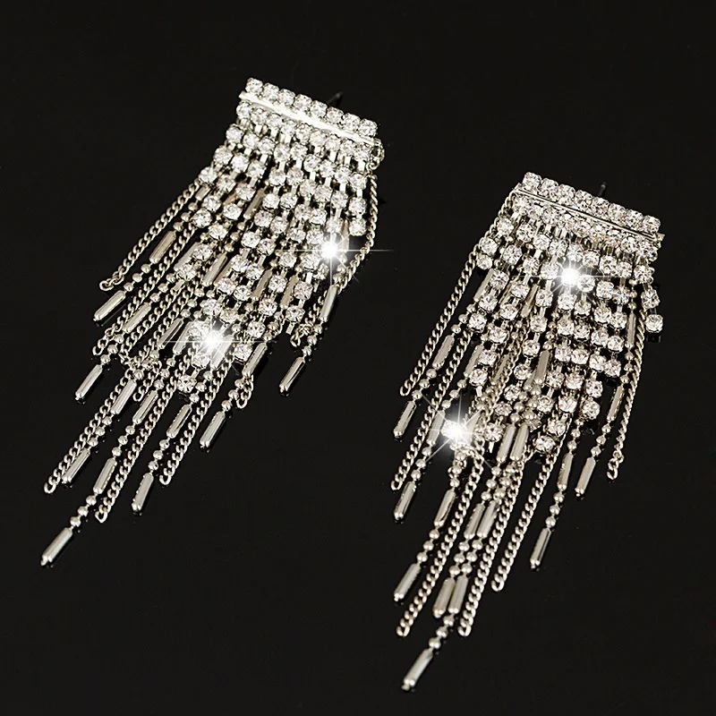 

YFJEWE Brand Charm Tassel Personality Crystal earrings for women Bridal Jewelry Rhinestone Best Gifts #E258
