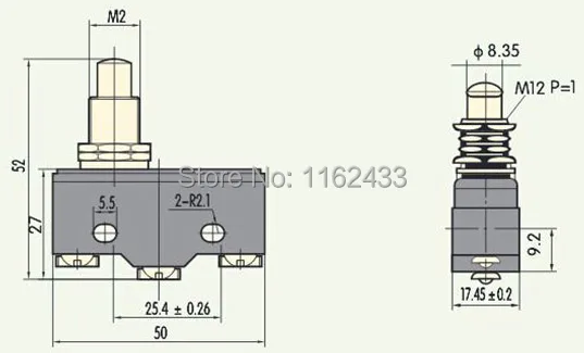 LXW5-11M micro switch drawiing