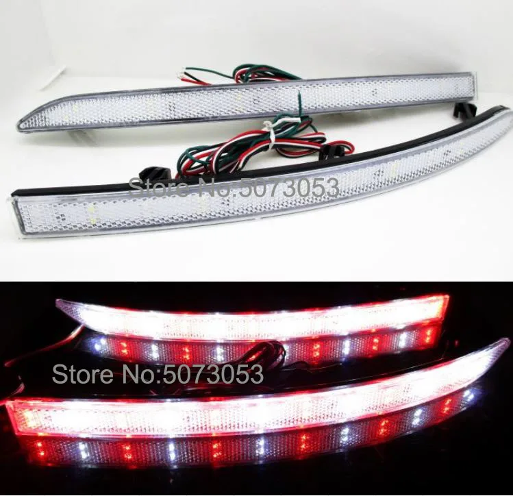 

Red Crystal White lens LED Rear bumper reflector light brake lamp stop light rear fog lamp for Volksvagen VW Tiguan 2008-2015