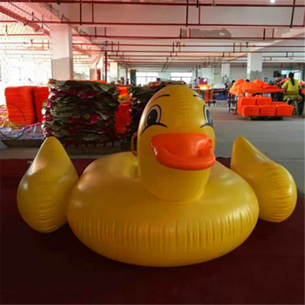 275*140 см гигантская надувная большая желтая утка бассейн надувной лебедь-на плавании кольцо водный матрас круг крутая Праздничная Вечеринка игрушки