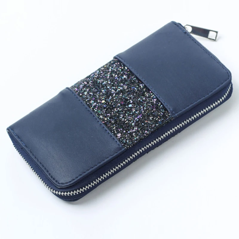 

High Quality Patchwork Long Wallets Womens Fashion Brands Leather Purse Ladies Zipper Wallets Phone Pocket Card Holders