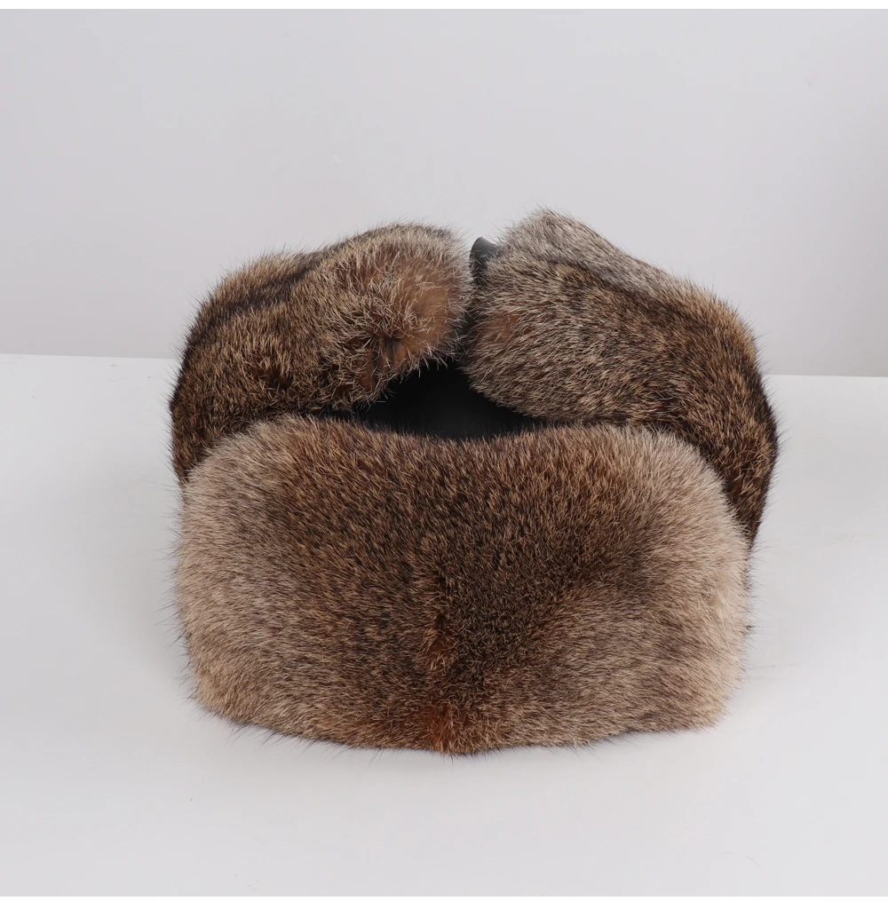 Новые русские мужские шапки из натурального кроличьего меха, мужские зимние толстые шапки из натурального кроличьего меха, унисекс, закрытые шапки-бомберы из натурального меха