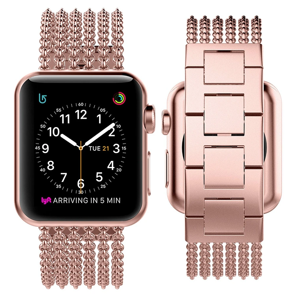 Wearlizer для Apple Watch Band 38 мм iWatch Mesh Loop Milanese ремешок из нержавеющей стали замена Широкие ремешки для Apple Watch