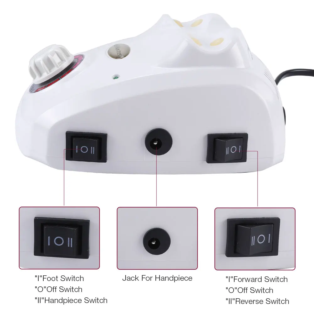 Электрический сверлильный станок для ногтей 30000 об/мин для маникюра, педикюра, сверлильный станок, аксессуары для ногтей, инструмент для дизайна ногтей с фрезой