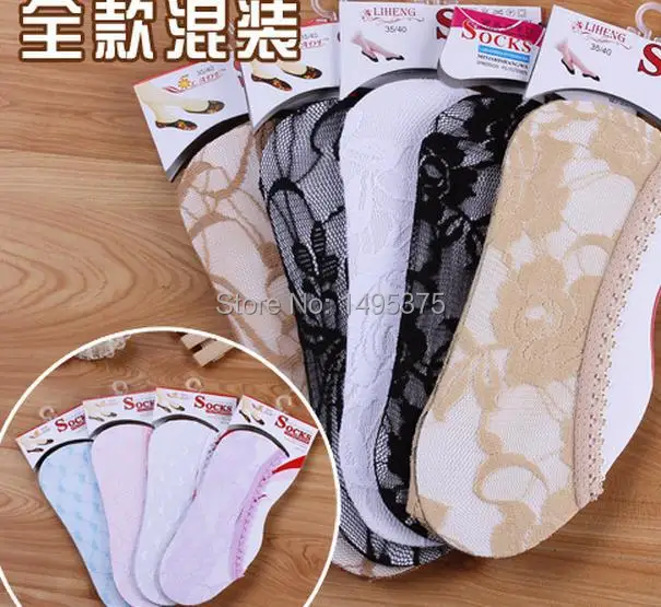 

1500pairs/lot cheap women Lace slipper sock invisible lace socks