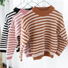 

Funfeliz Ribbed Sweater Kids Striped Sweaters for Boys 2018 Autumn Winter Sweter Baby Girls Children Pullover Casual Cardigan