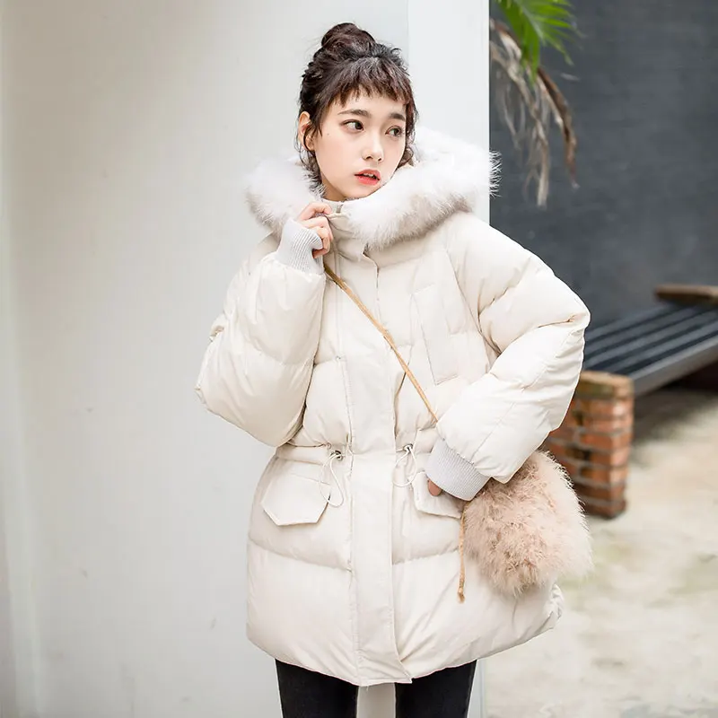 

Winter cotton jacket female new parka cotton long section large fur collar cotton female Korean winter jacket