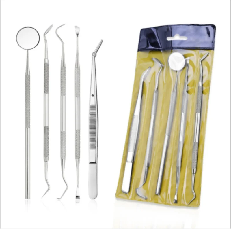 3/4/5Pcs Teeth Whitening Kit Stainless for Dental Tools Dentist Scraper Scaler Pick Set Mirror Instruments / 100sets | Красота и
