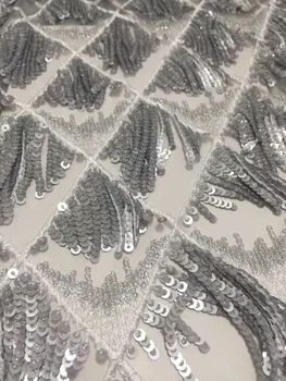 

African Sequin Lace Fabric velvet For Sewing Dress African Wedding Lace African Clothes 2018 French Net Lace Sequins Fabric