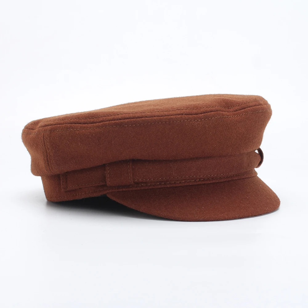 ROSELUOSI Women Fashion Military Hats Fashion Flat Top Wool Newsboy