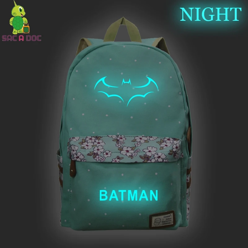 

Superhero Print Lady Backpacks Travel Bagpack School Bag for Teenager Luminous Mochila Mujer Laptop Mochilas Shoulder School Bag