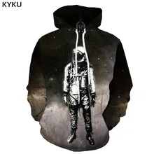 KYKU 3d Hoodies Astronaut Hoodie Men Space Galaxy Hooded Casual Gray Hoody Anime Retro Hoodie Print 3d Printed Mens Clothing