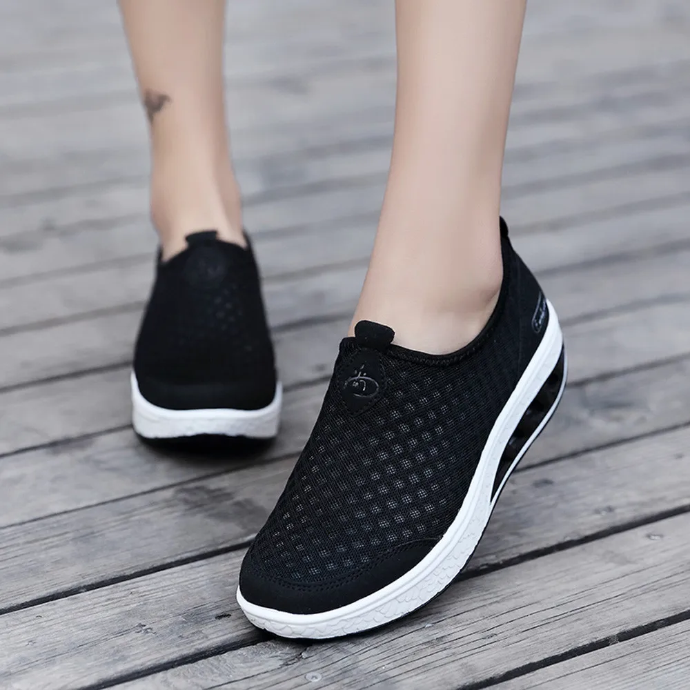 Men Casual Shoes Chunky Sneakers Height Platform Women Outdoor Mesh Casual Shoes Thick-Soled Air Cushion Shoes Sneakers#g2