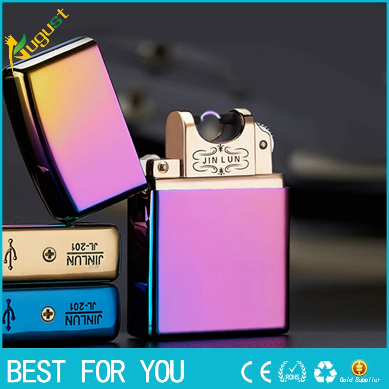 1pc Usb Lighter Rechargeble Electronic Cigarette Smoking Windproof Lighters torch usb lighter
