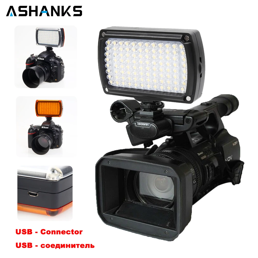  ASHANKS LED Video Light on Camera Photo Lighting Bulbs Hotshoe LED Lamp Light for USB Charger DSLR  - 32517911682