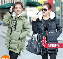 Aliexpress - Brand ladies white goose down feather winter coats women’s overall style jacket puff parkas with detachable hood black WS2090