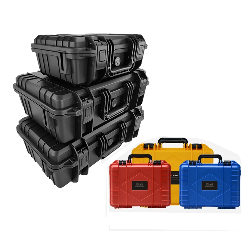 

ABS Plastic Sealed Tool Box Safety Equipment Toolbox Impact Resistant Tool Case Shockproof Suitcase with Foam Black Color