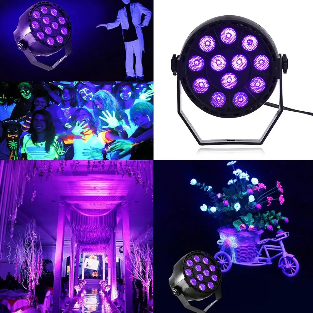 

Par light 12W Violet 12LED Sound Active Led Stage DMX512 7CH Par Light for KTV Party DJ Disco Show stage magic projetor X-mas