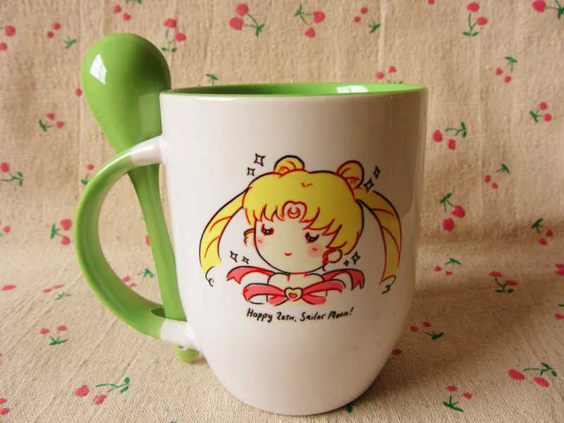 Керамическая кофейная кружка с ложкой Sailor Moon|coffee mug cup|mug cupcup with spoon |