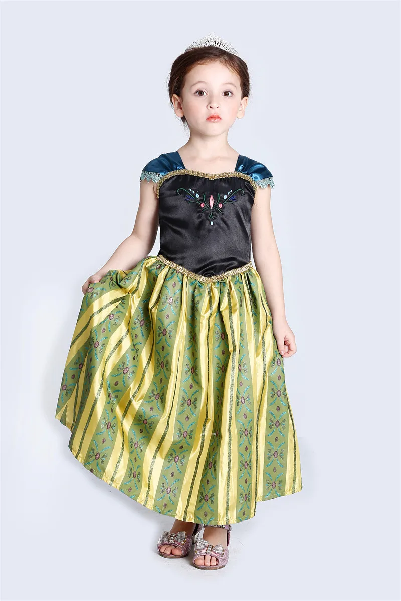 Платье для девочек, мультяшная Снежная королева, платья принцесс, платья Эльзы, костюм Анны, детская одежда, детские От 3 до 12 лет на Хэллоуин