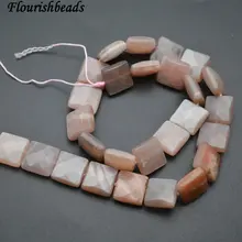 14x14 мм сталкиваются персик лунный камень Sunstone квадратный Форма камень Loose бусы