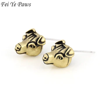 

Fei Ye Paws Boho Chic Vintage Silver Plated 3D Jack Russell Dog Pet Stud Earrings Earing Animal Earrings Women Gift Brincos