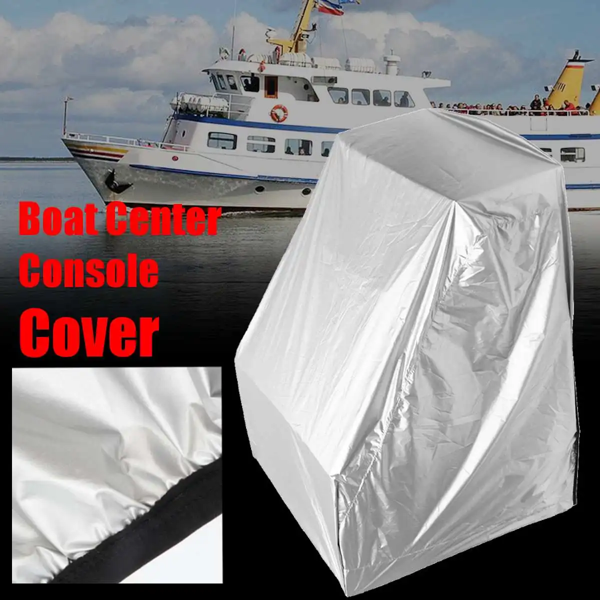 

45"x 46"x 40" White Boat Cover Yacht Center Console Mat Waterproof Dustproof Anti-UV sunlight keep dry clean Folding Polyeste