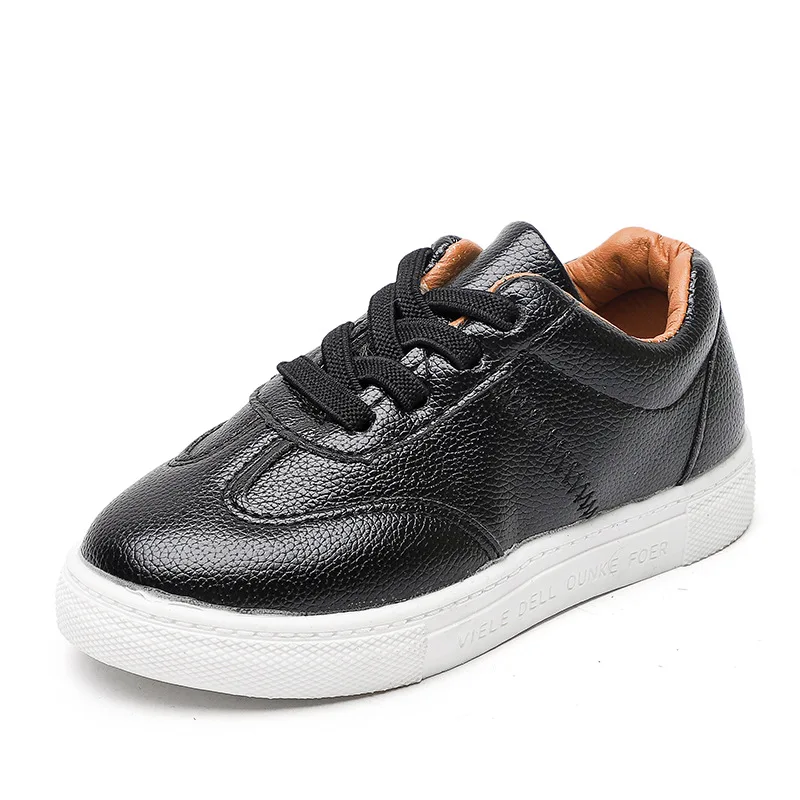 Leather flats boys Shoes Casual Children Shoes spring autumn Fashion Kids Sneakers For Boys Girls Shoes pink black N17