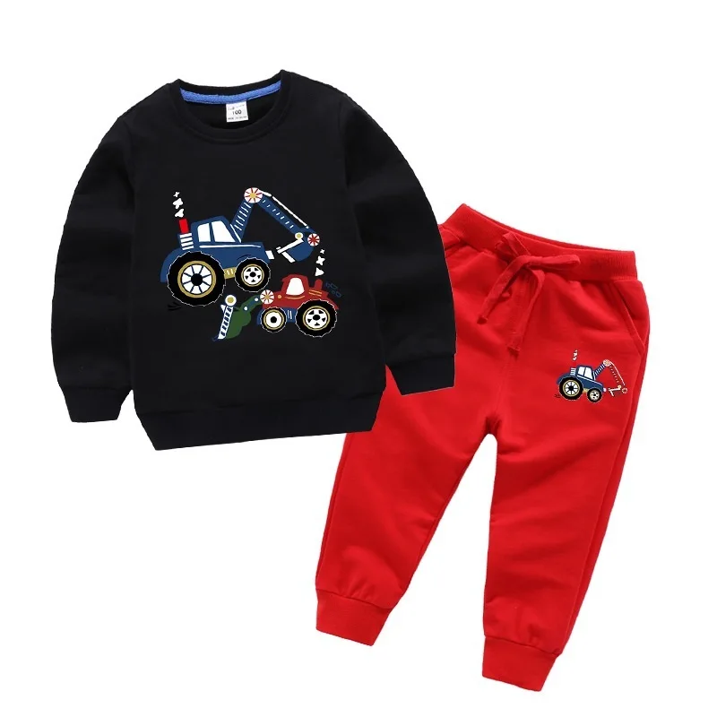 

New Boys Excavator Clothing Sets Spring Autumn Baby Kids Sets Cotton Excavator Boy Tracksuits Kids Suits Toddler Boy Clothes